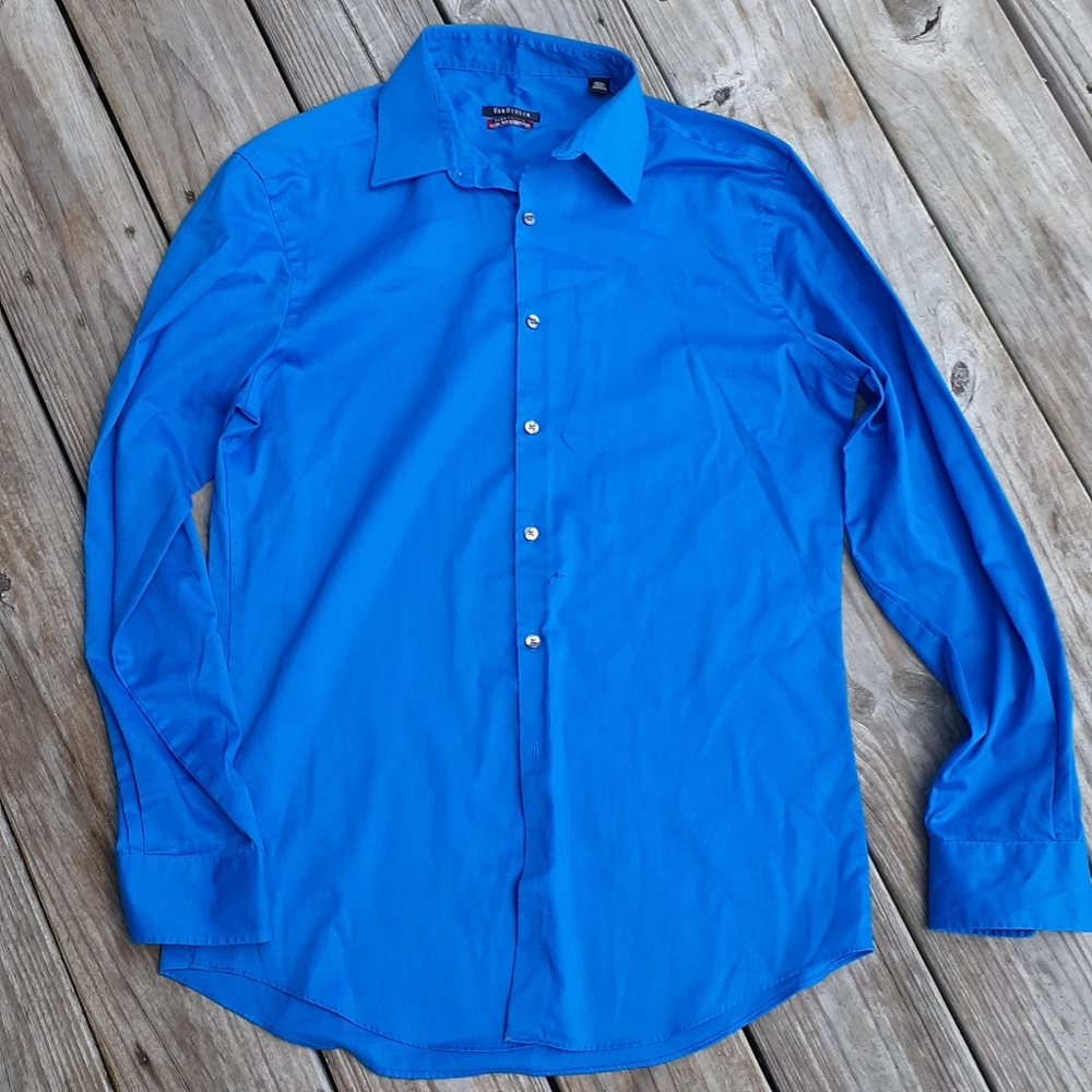 Van Heusen mens flex collar blue dress shirt